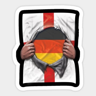 Germany Flag English Flag Ripped - Gift for German From Germany Sticker